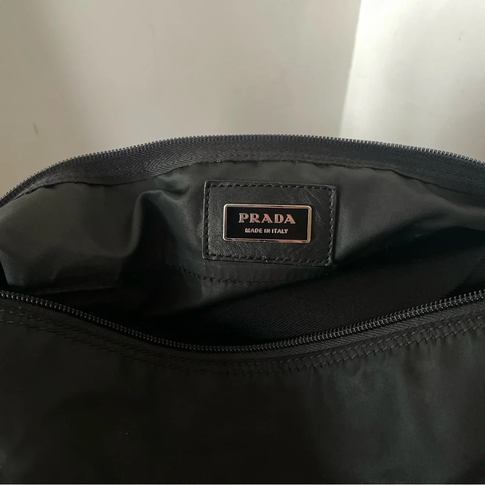 Prada Vintage Nylon Black Duffel Travel Bag Carry On Authentic Vintage - Picture 6 of 15